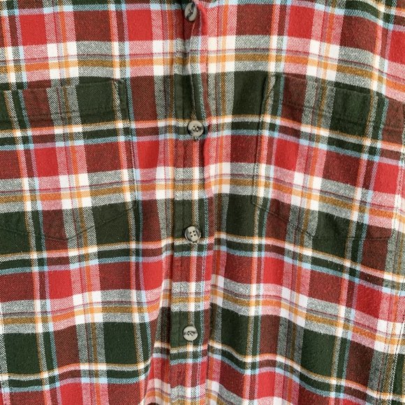 Country Plaid Flannel shirt Button Up long sleeve top MED - Picture 5 of 9
